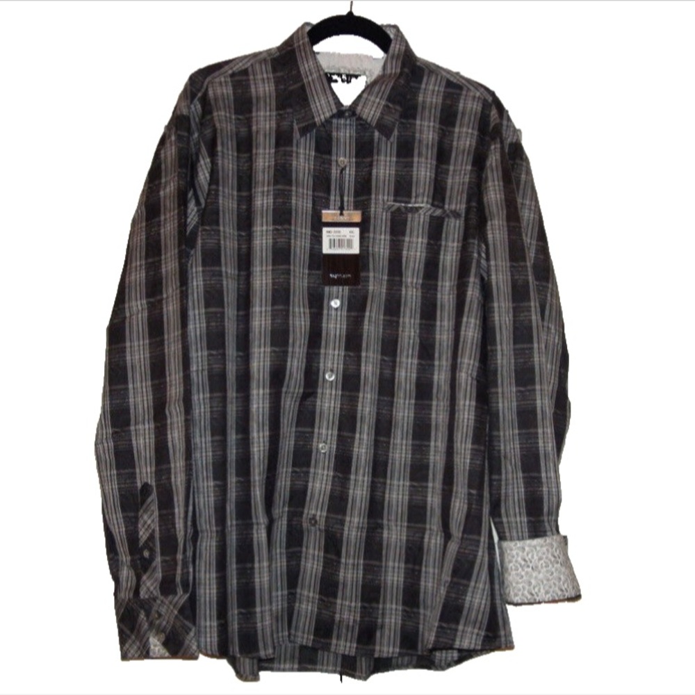 Zagiri Wish You Were Here Plaid Button Down Sports Shirt
